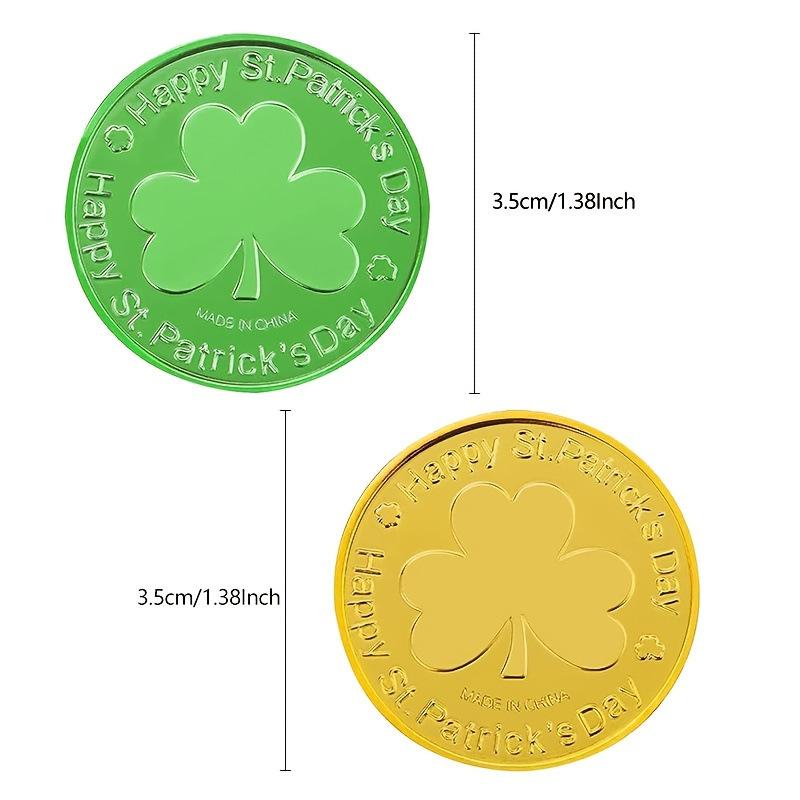 St. Patrick's Party Decoration Accessories, Plastic Coins, Game Accessories Props, Festive Desktop Decorations,Gifts for Friends