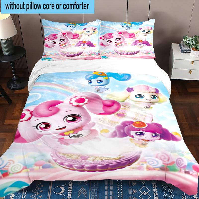 Heartsping Doll And Friends Fantasy 3pcs Bedding,Including 1pc Duvet Cover And 2pcs Pillowcases Perfect for Christmas,Ideal for Bedroom, Dormitory