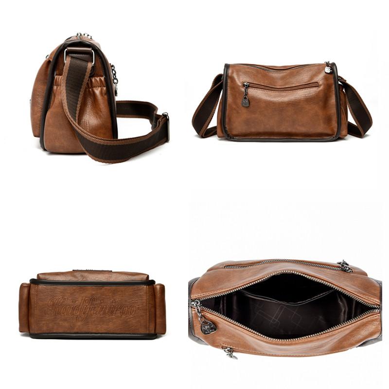 Retro Style PU Leather Boston Crossbody Bag Women’s Solid Color Brand Handbag Fashion Designer Female Casual Travel Shoulder Bag