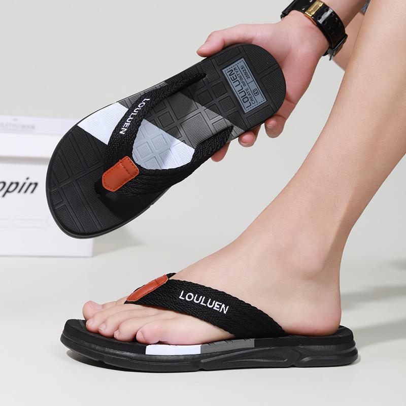 Summer new flip-flops men's high-end casual pinch-in men's slippers wear non-slip beach slippers