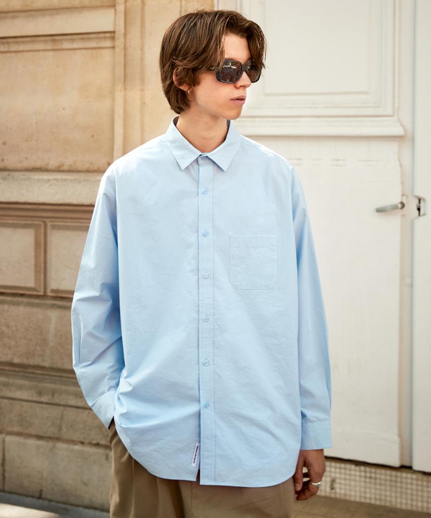 MINIMALPROJECT 40-Count High-Density Bio Comfy Collar Hidden Button Cotton Shirt Mls227 [Sky]