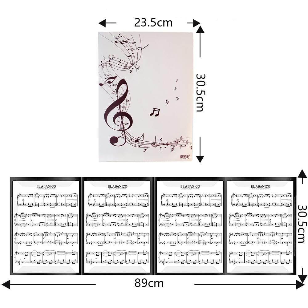 Samcos Musical Score A4 4 Holds 6 Can Write On Musical Scores Without Taking Out Electronic Piano Accessories File, Size, Non-Reflective, Sides,