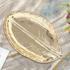 Decorative Gold Leaf  Plate Dish Porcelain Candy Trinket Dish Jewelry Fruit Serving Tray Storage Plate Crockery Tabl