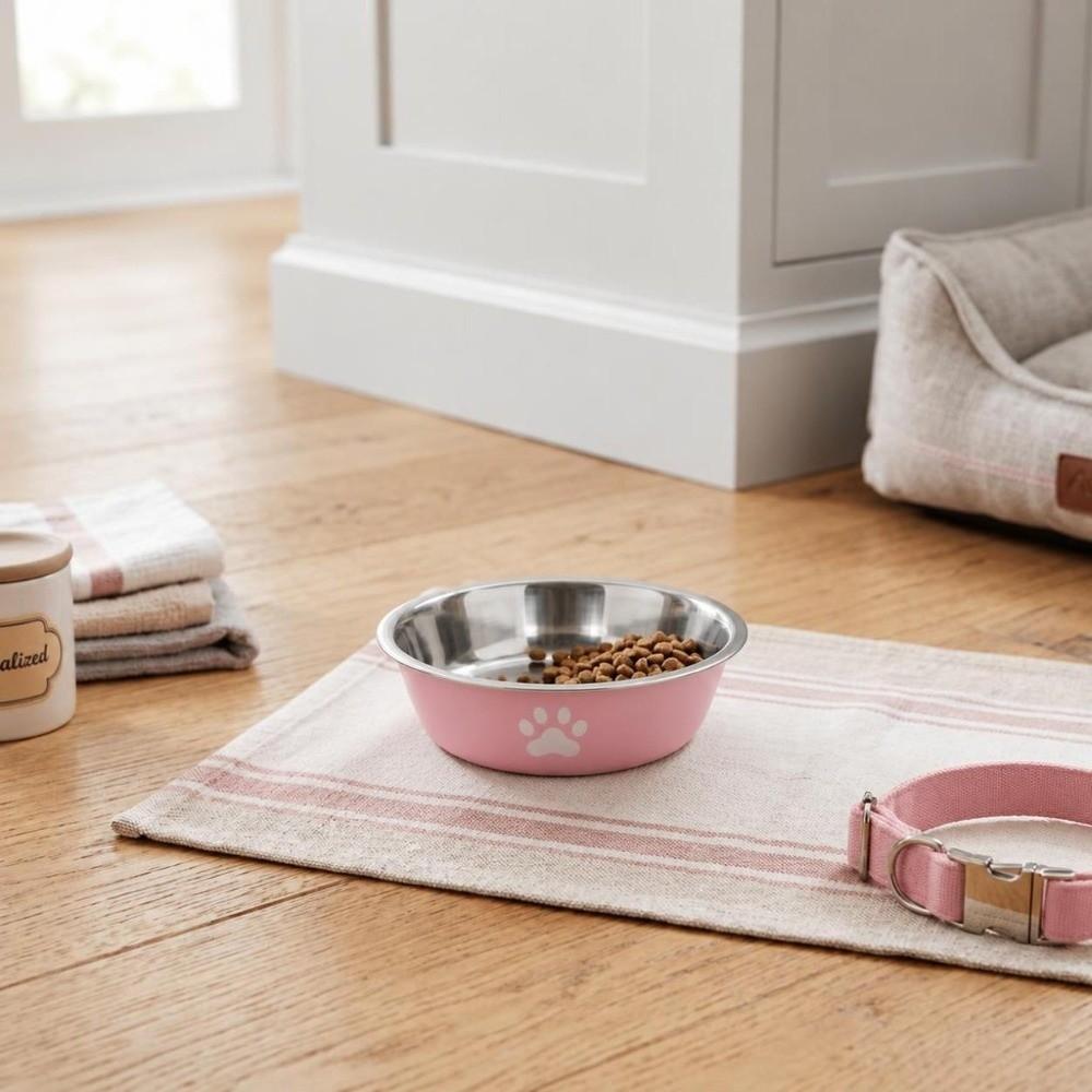 Metal Dog Bowl Silicone Non Slip Pet Feeder Daily Pet Care Pet Bowl  Pet Water Drinking