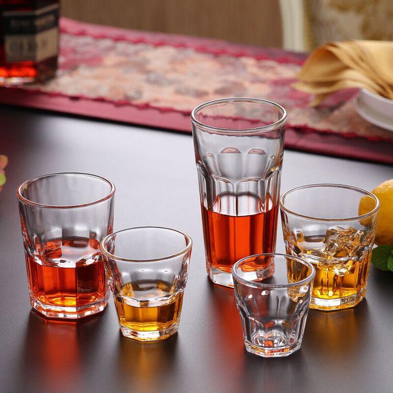 2pcs Thick Bottomed Wine Glass Household Beer Glass Whiskey Cocktail Cups Tea Beverage Mugs Glass Cup Beer Glass Christmas Gift