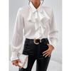 Blouse d'automne pour femme, style designer, à volants et superposée