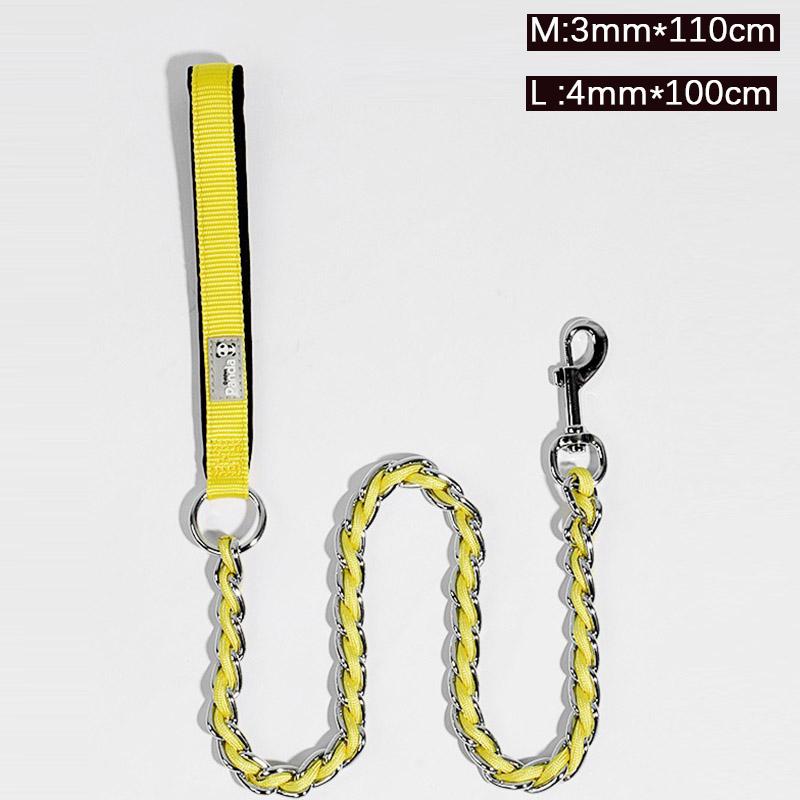 Walking Dog Leash With Continuous Bite Resistance P-Chain P-Shaped rope Collar Anti Bite Break Medium-Sized Large Dog Pet Chain