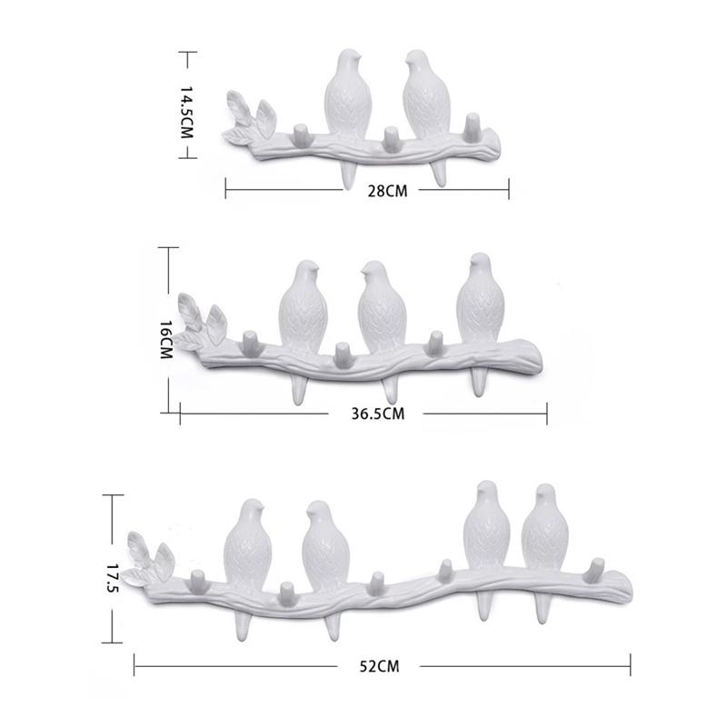 Resin Bird Hanger Wall Decoration Coat Handbag Key Holder Adhesive Hook Living Room Bedroom Hanging Rack Home Decor