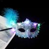 Hollow Out LED Glowing Mask Party Supplies Venice Masquerade Masks Feather Butterfly Mask  Party