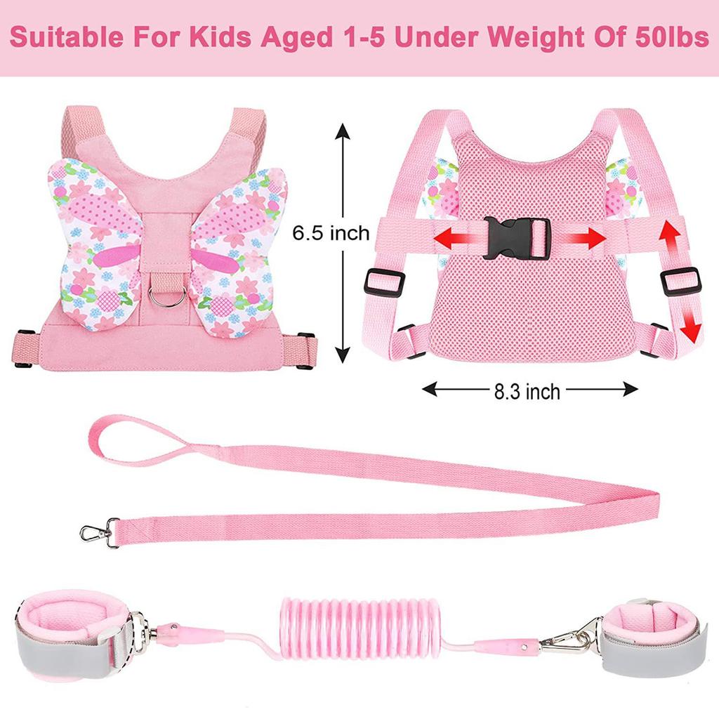 Children's Anti-Lost Safety Leash and Backpack Combo with Traction Rope and Wristband for Strollers