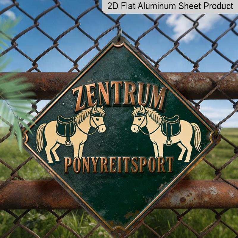 

2D Flat 1pc, Equestrian Theme, Metal Decorative Sign for Sports Lovers, Vintage Metal Aluminum Sign, Suitable for Garage, Study, Workshop, Hallway 20*20cm