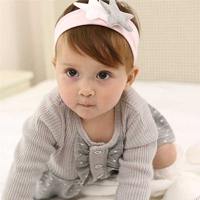 Buy Cute Headband Baby Pink Soft Cotton Stars Baby Crown Hairbands Children's Accessories at