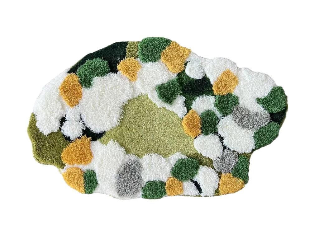 Tufting Moss Carpet Aesthetic Antislip Bathroom Rug High-Quality Fluffy Green Muscus Mat Bedrooom Decoration Headboard Carpet