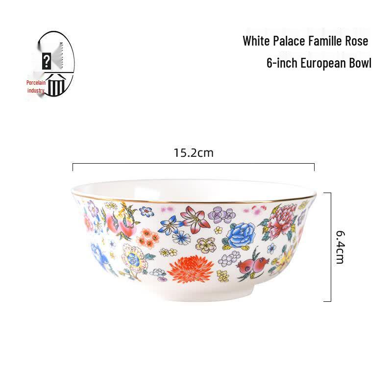 HUAIYI Palace Enamel 6-inch Ceramic Bowl Set (2-pack)