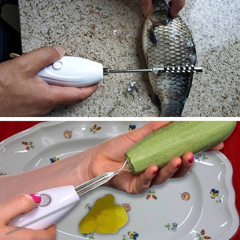 Electric Fish Scale Remover With Rechargeable Design For Home Cooking And Kitchen Cleanup