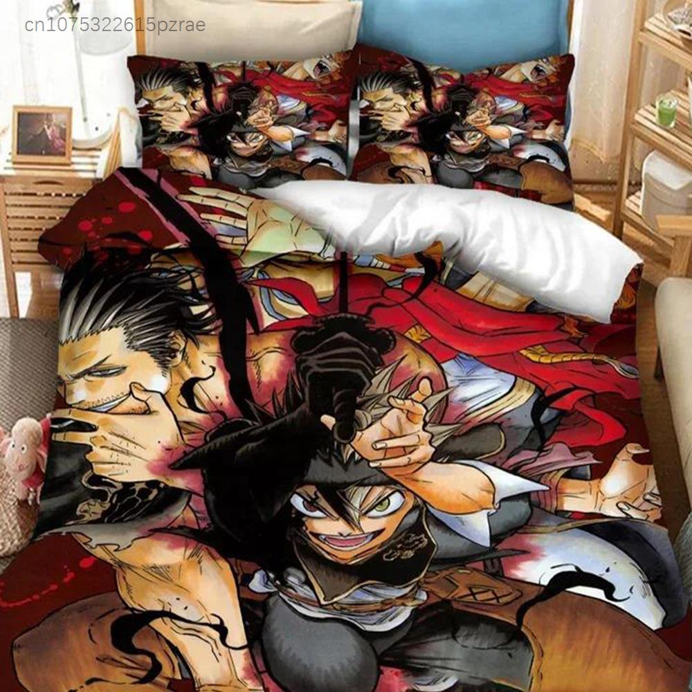 Anime Black Clover Asta Bedding Set Duvet Cover Bedroom Comforter Covers Single Twin King Size Quilt Cover Home Textile 2/3PCS