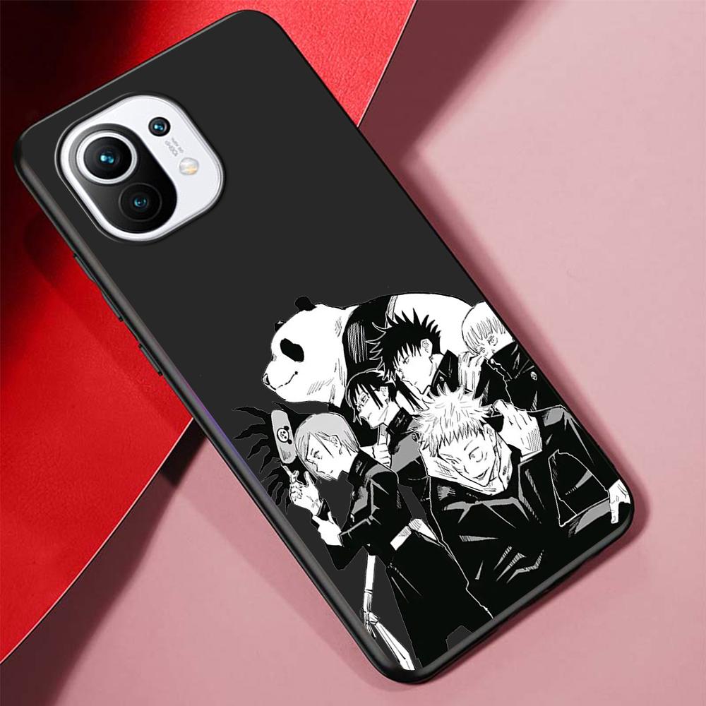 Jujutsu Kaisen Case for Xiaomi 12S Ultra 12 Pro Mi 11 Lite 12X 9T Note 10 10T 9 SE Phone Casing Anime Cover Silicone Black Soft