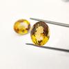 Earrings Making Oval Cut Eye Clean Citrine Stones, 2 Pieces Set Natural Citrine Gemstone, 10.70 Carat, 12 To 13 Mm Size.