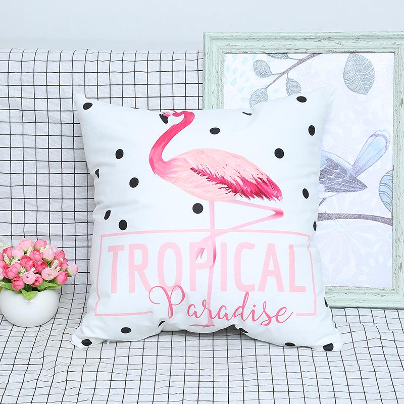 Small Fresh Flamingo American Pastoral Nordic Style Pillow Set Car Sofa Cushion Pillow Cover Does Not Include Pillow Core