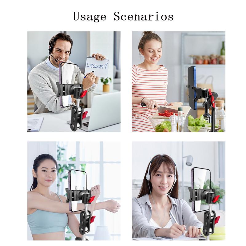 Tragbarer drehbarer Tablet-Ständer Halter Klemme Telefon Stativ Halterung Verstellbare Halterung für iPad Mini iPhone Samsung Xiaomi Huawei Pad