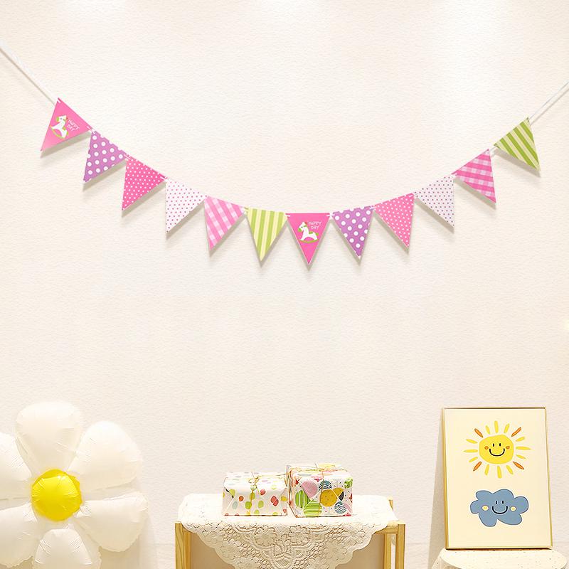 Banner zum ersten Geburtstag des Babys: Kinderwimpelkette für die Kindergarten-Dekoration