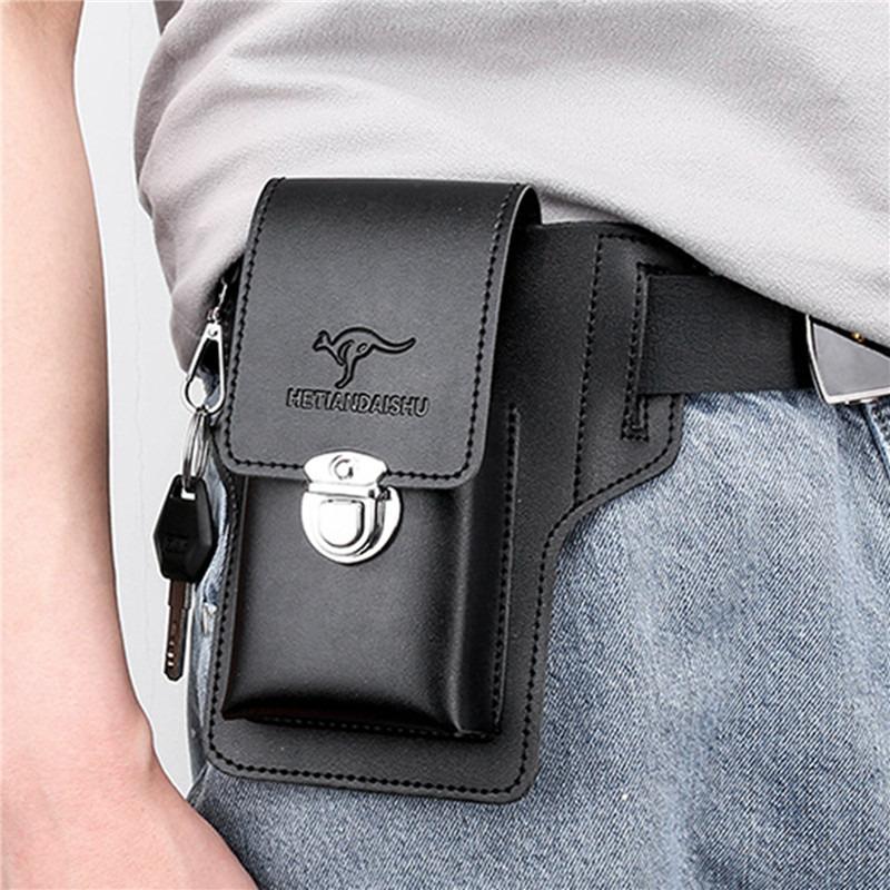 Phone Belt Bag For Men Bags Cell Phone Loop Holster Phone Pouch Wallet High Quality Multifunctional PU Leather Phone Case