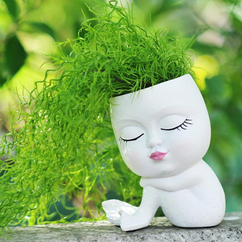Nonstick Cute Mermaids Pen Holder Mold Flower Pot Silicone Mold DIY Crafts Ornament Tool DIY Succulent Planter Mold
