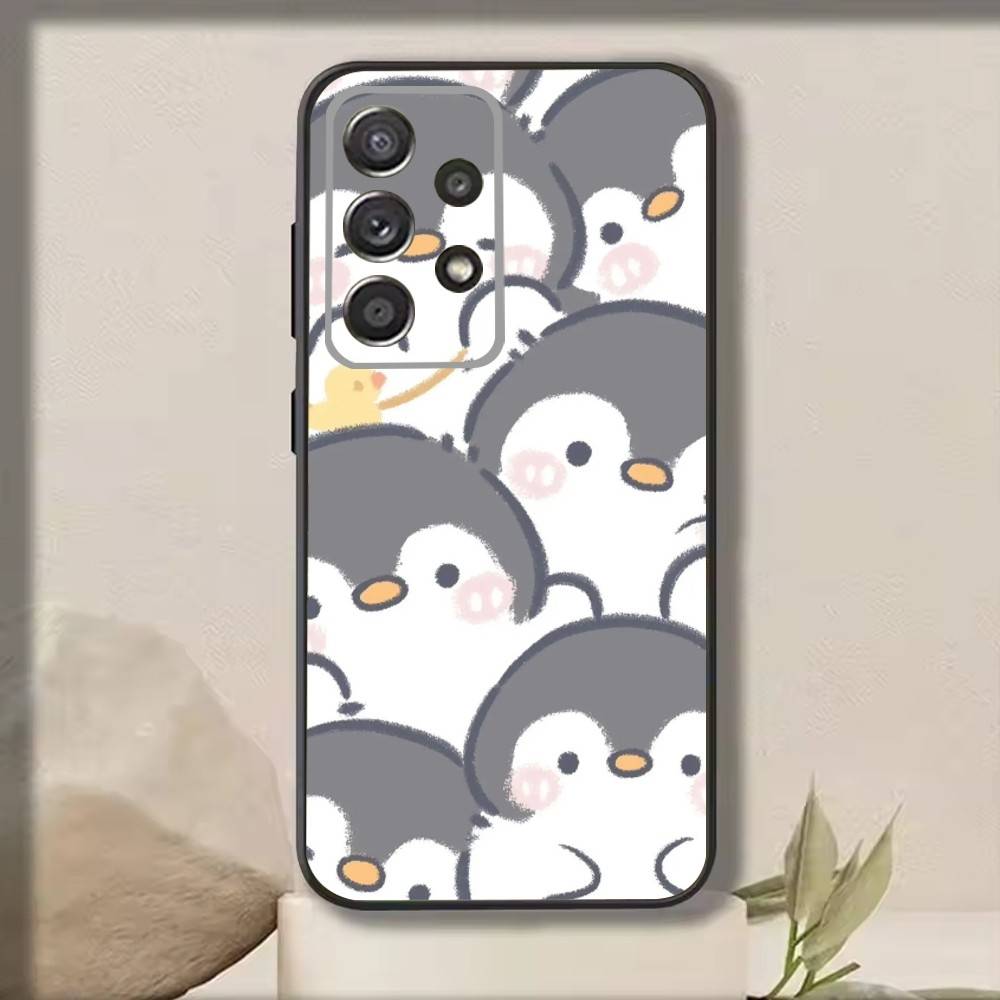 C-Cartoon Penguin   Phone Case For Samsung S25,S24,S21,S22,S23,S30,Ultra,S20,Plus,Fe,Note,10,9,5G Black Cover