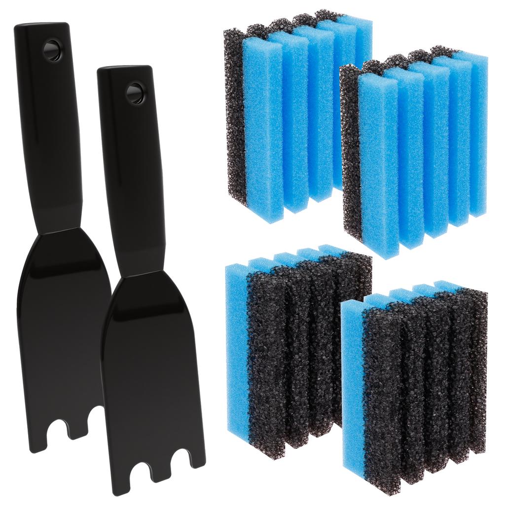 Grill Plate Cleaning Sponge 12207 Grill Cleaning Sponge with Grooves Grill Cleaner Replacement Sponges for Indoor Outdoor Grill