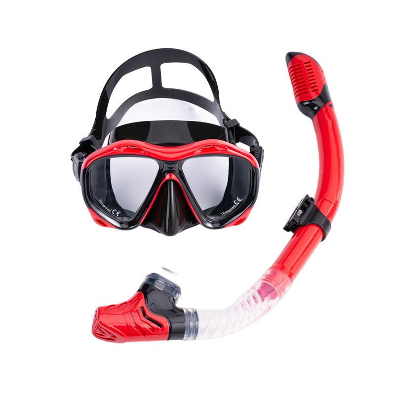 16.5 * 9cm Large Frame Silicone Diving Face Mask Fully Dry Breathing Tube Outdoor Sports Snorkeling Equipment Diving Goggles Breathing Tube Set