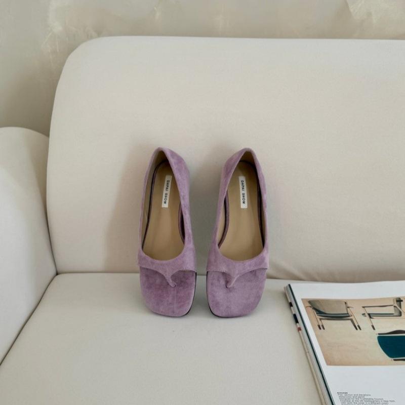 2025 New Beautiful Small Wedge Heel Bag Heel Roman Shoes French Niche Suede Inner Heightening Toe Sandals Women's Summer