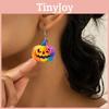Creative Halloween Themed Colorful Pumpkin Pattern Women Acrylic Earrings For Party Fashion Accessories