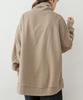 atONE Ribbed Turtleneck Plus Sizes Light Khaki ATK-0114 Women's Fleece-Lined Pullover, 4L-5L,