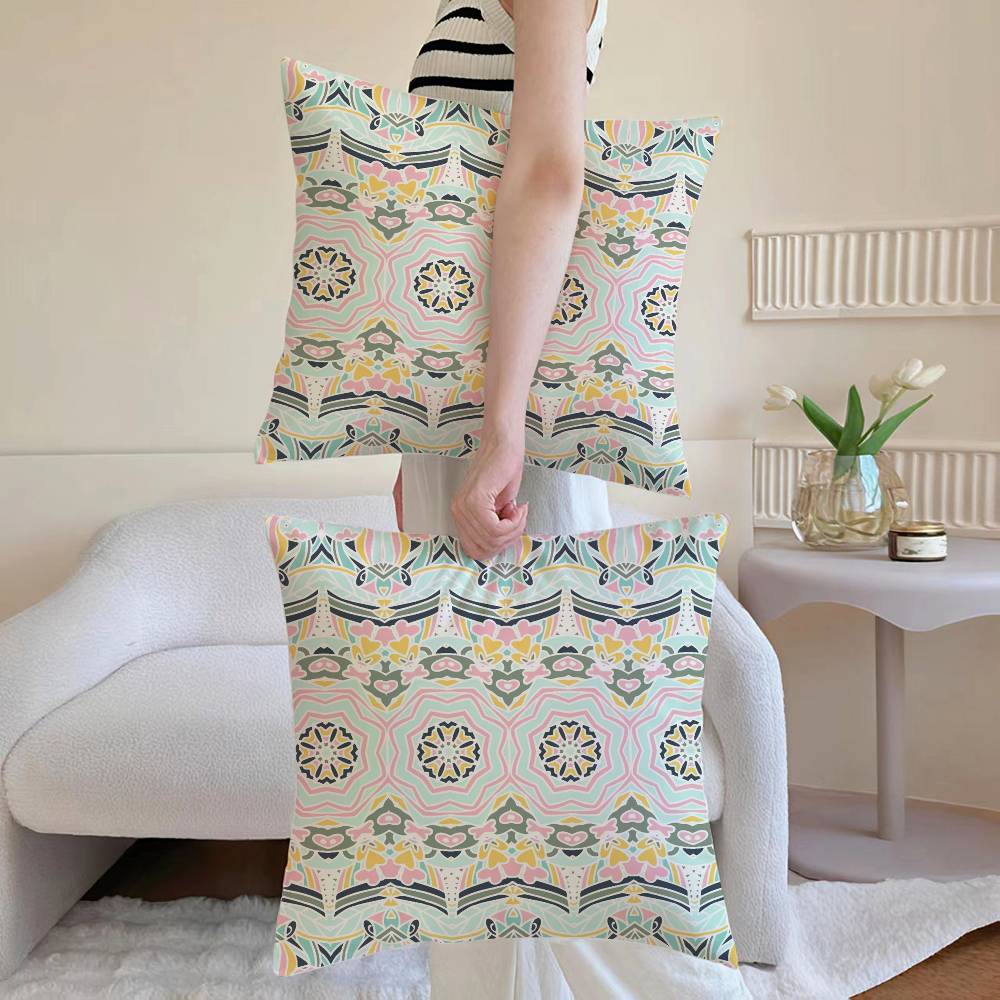 Bohemia Pillow Case Sofa and Living Room Decorative Cushion Covers Dust-proof and Mite-proof Invisible Zipper