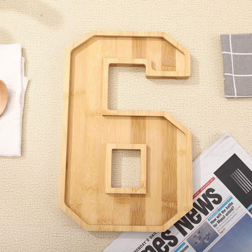 Large Wood Number Serving Tray Decorative Number Food Tray Chocolate