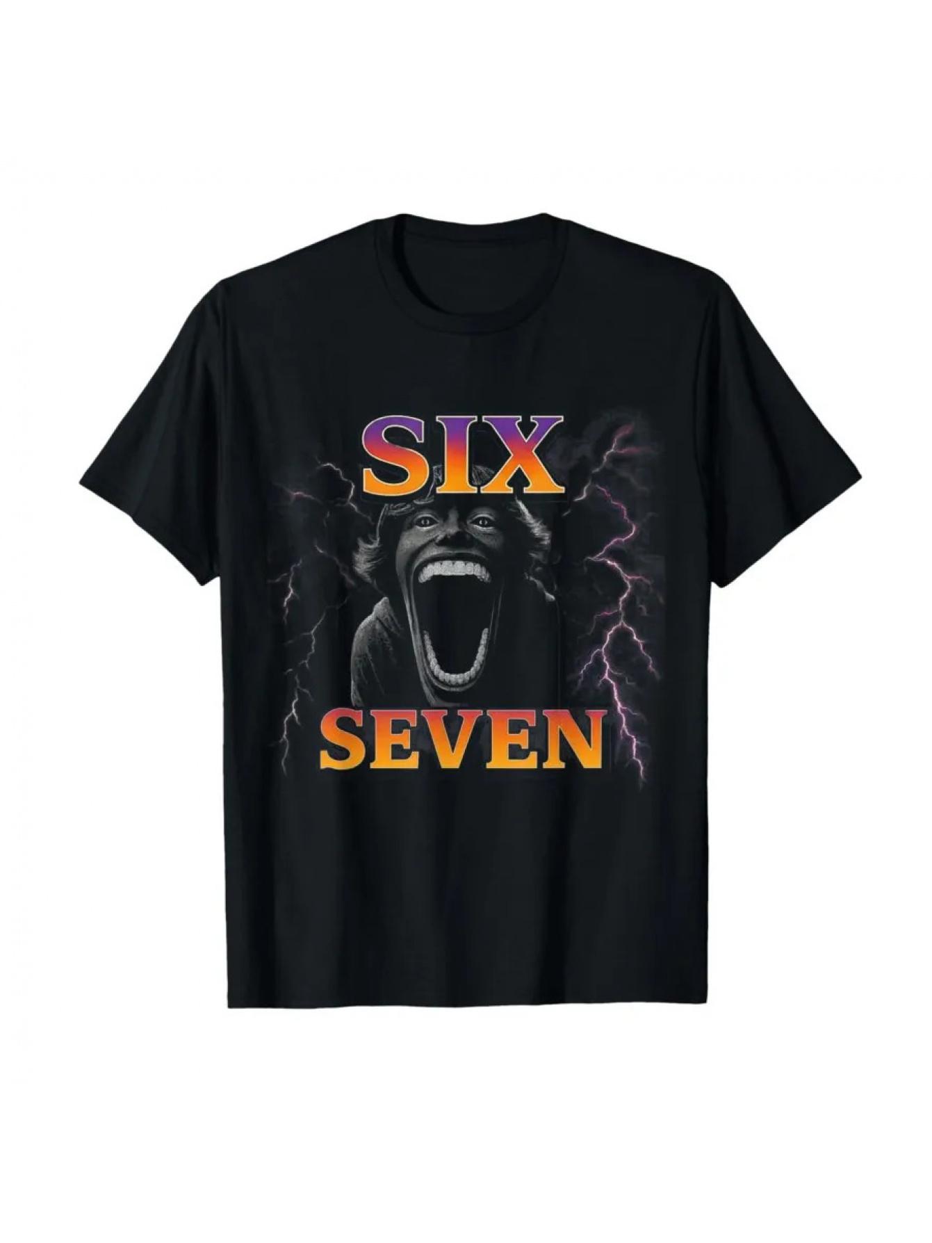 Men s & Women s 6 & 7 Number Design T-Shirt - Bootleg Graphic Tee with 67 Print M