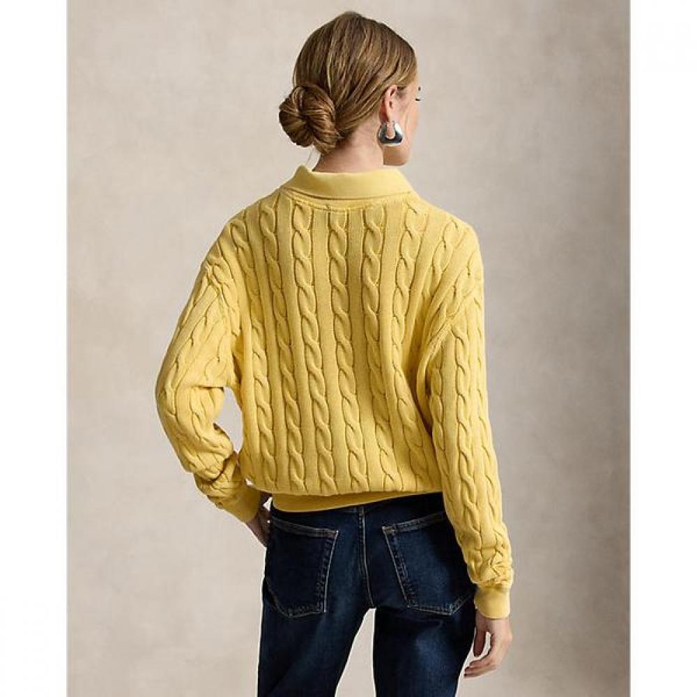 Polo Ralph Lauren Women Cable Knit Cotton Polo Collar Sweater Wmpokninb920347700