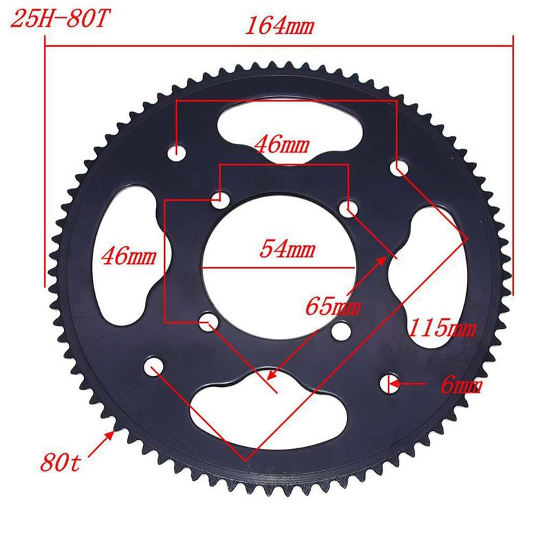 Universal 25H 80T Rear Chain Sprocket Easily tall Sturdy Repair Parts for 47cc 49cc Minimoto Motorcycle High Strength Steel
