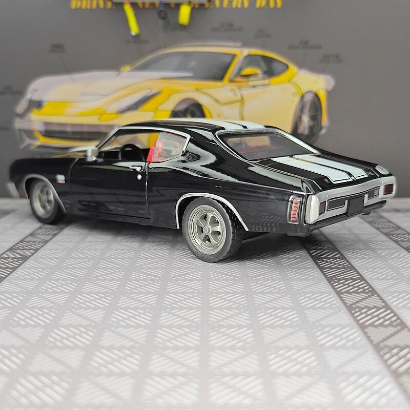 AABKB1 1:24 simulated sound and light Chevrolet Chevelle454 1970 alloy die-cast car model steering children's toy boy gift
