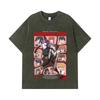 275 GSM Washed T-shirts 100% Cotton Chainsaw Man V18 Reze Arc Print Unisex Heavy Cotton T Shirt