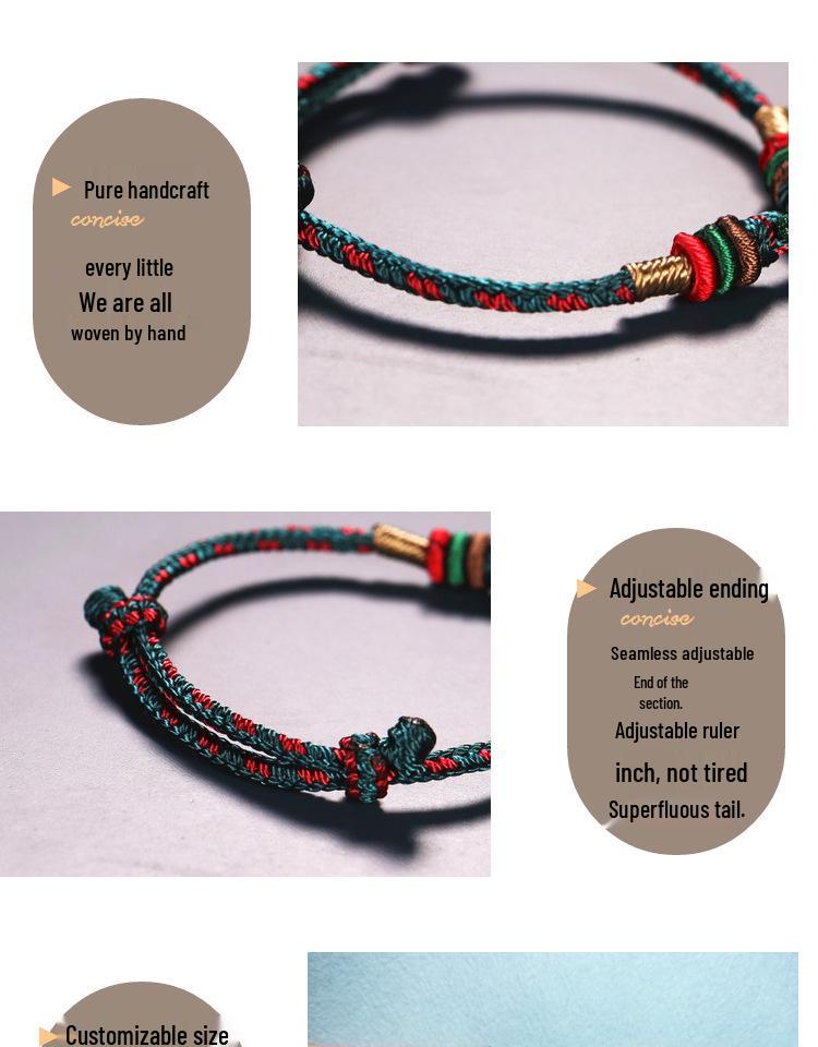 Ethnic Style Braided Rope Bracelet Kit: DIY Beaded Woven Lucky Rope