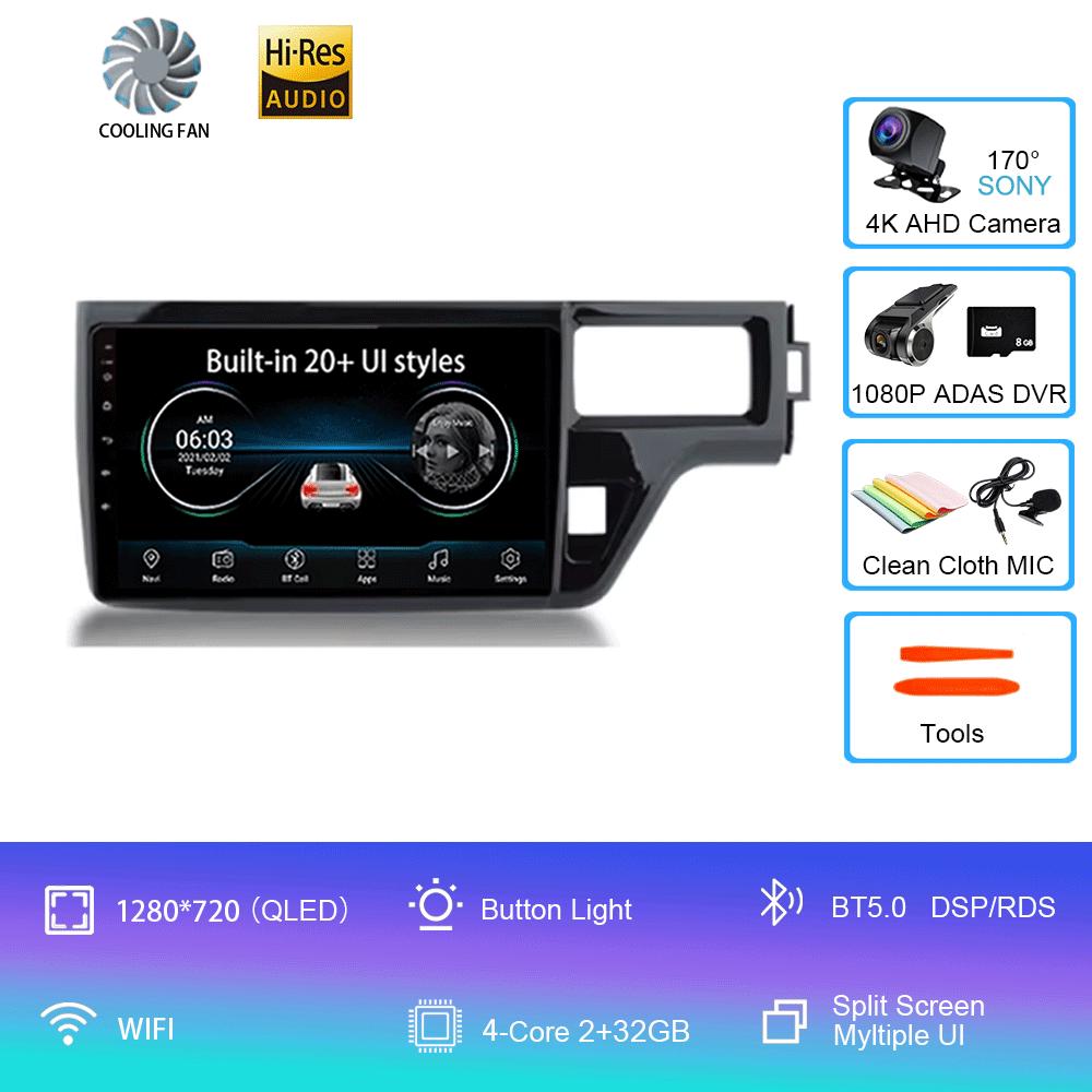For Honda Stepwgn 5 2015 - 2021 RHD Car Radio Multimedia Headunit QLED System Navigation GPS Auto Android 2 Din DVD