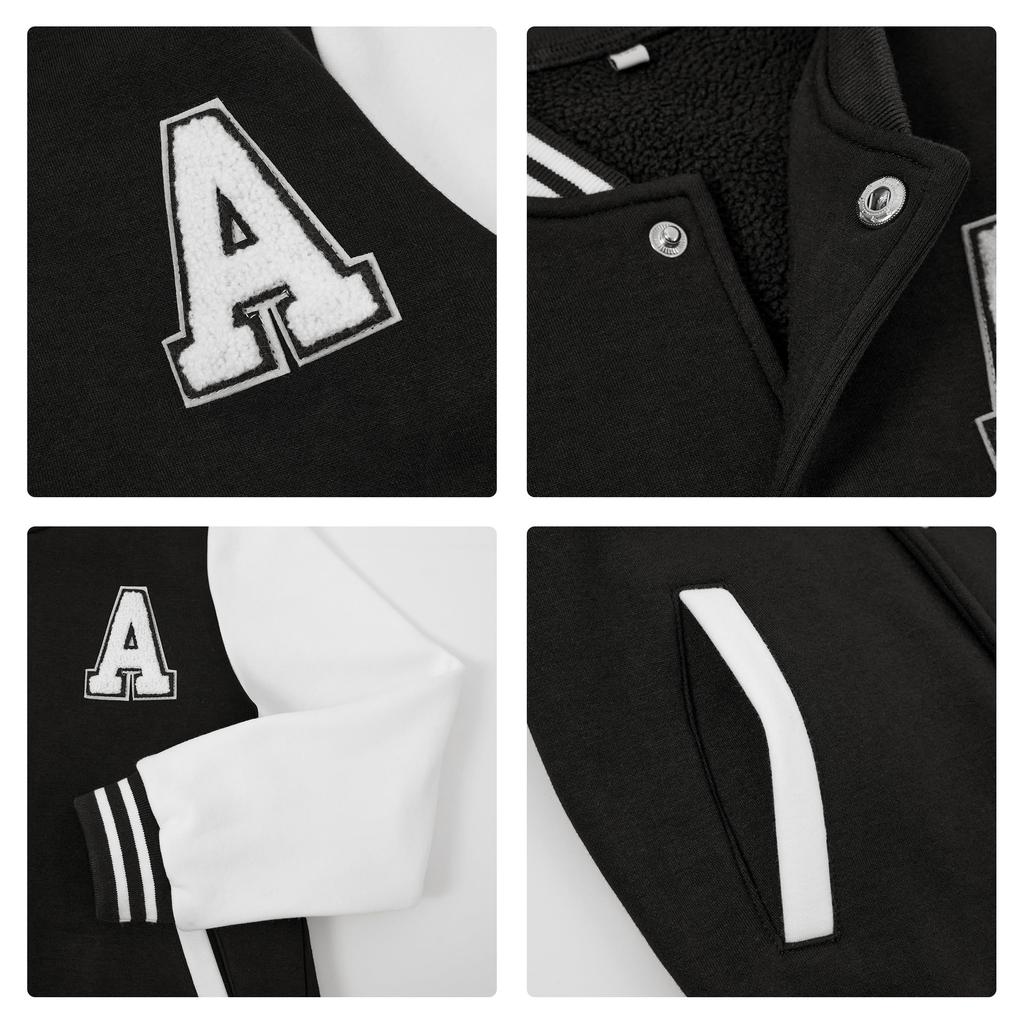 Volunboy Baseballjacke für lange Babyjacke mit Perfekt für Schule oder Kindergarten Größe Kinder Jungen, Oberbekleidung, Herbst/Winter, Ärmel, Fleece-gefüttert,