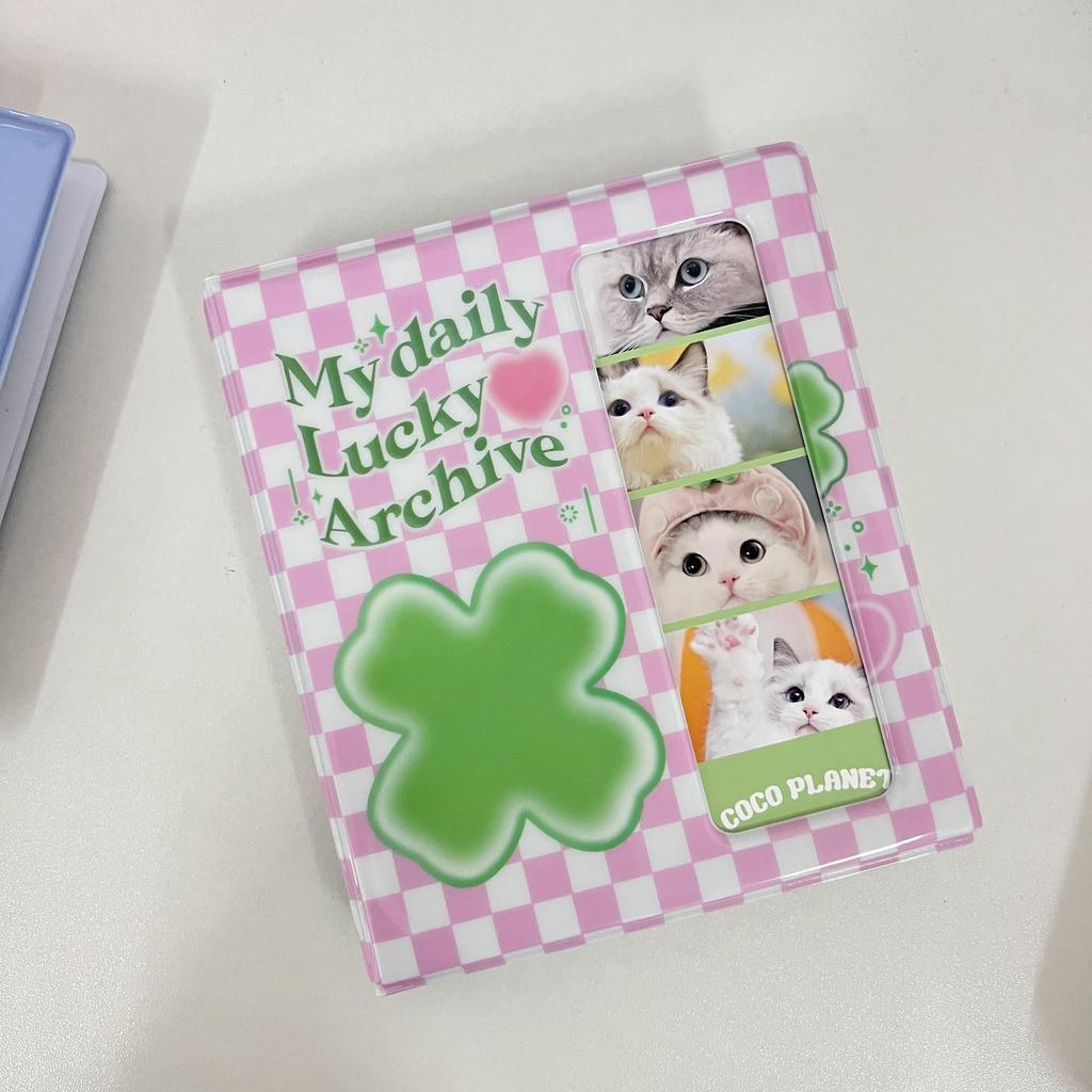 Korean Ins Cute 5.7X6.69Inch 4 Grid Idol Card Po Album Large Capacity Sticker Card Film Album Storage Book School Stationery Quality