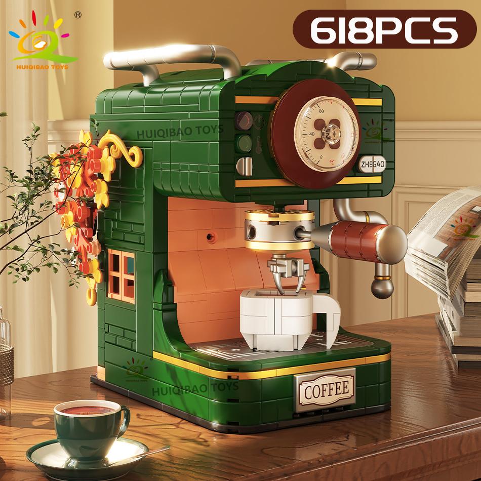 Non-Toxic Moc Vintage Camera Coffee Machine Model Building Blocks Diy Telephone Projector Ornament Bricks Toys For Adult Gift