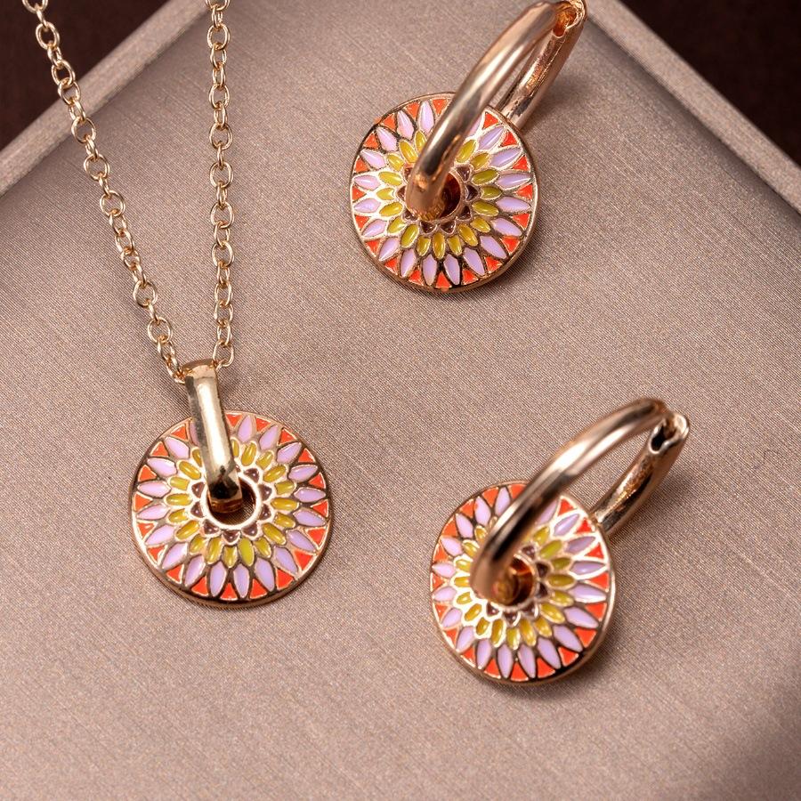 Drip oil color matching pattern design trendy exquisite jewelry set