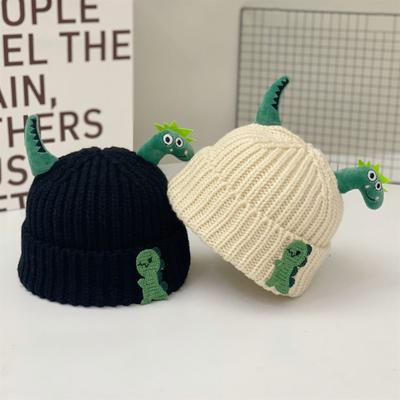 Baby Autumn and Winter Hat Cute Super Cute Dinosaur Shape Wool Hat Winter Boys and Girls Thermal Cover Knitting