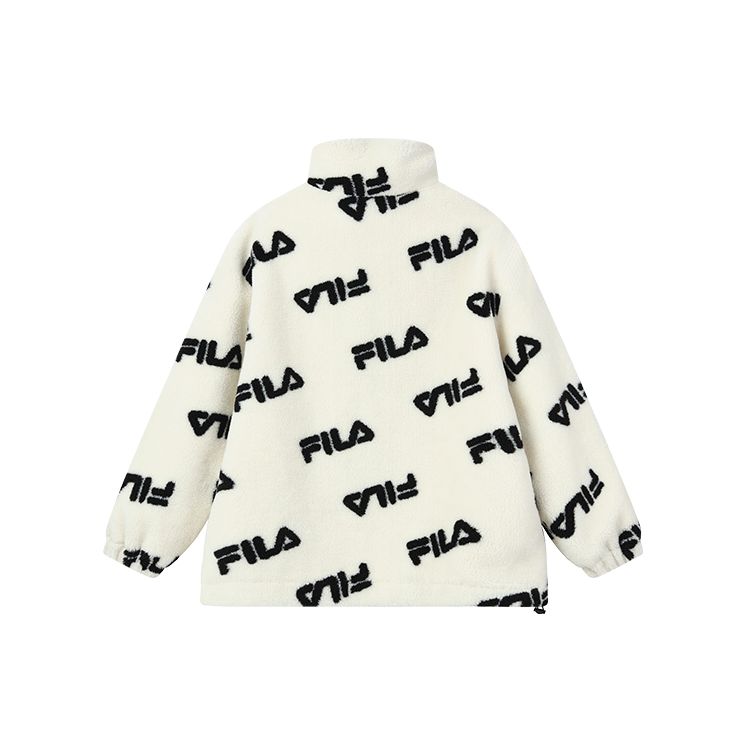 Fila Fleece Sports Stand Collar Jacket Women Outerwear Off-White F11W149510FIV