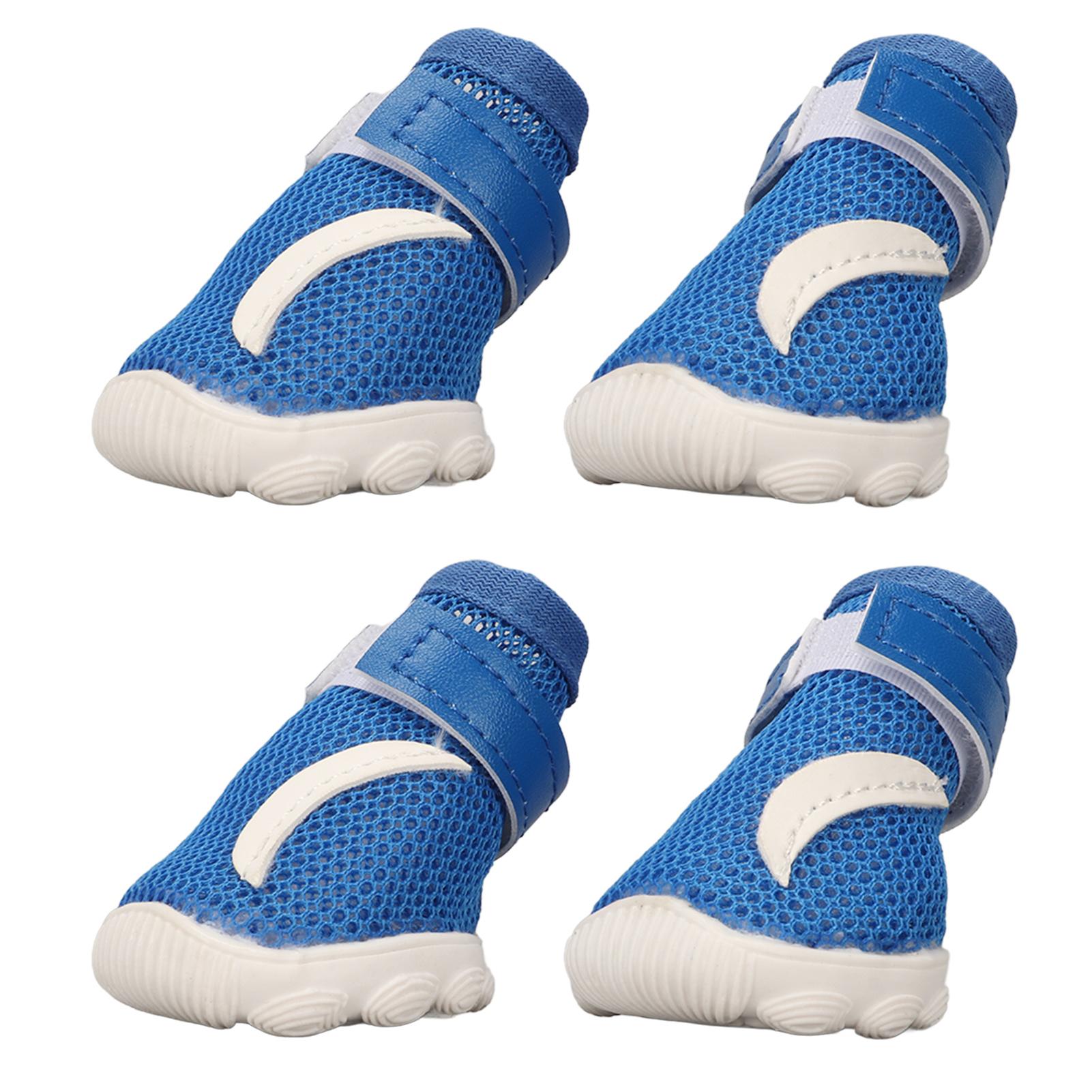

Dog Mesh Boots Soft Breathable Prevent Slip Hook and Loop Closure Puppy Shoes for Walking Climbing Blue Type 3