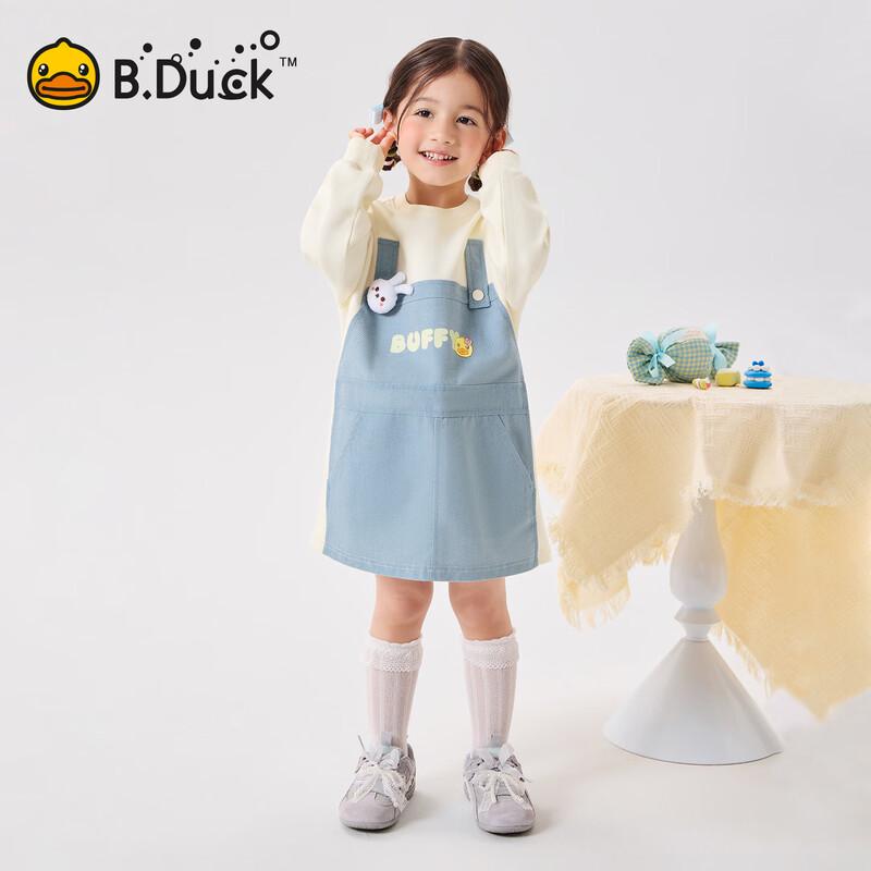 B.Duck Girls Faux Two-Piece Sweatshirt Dress 100CM